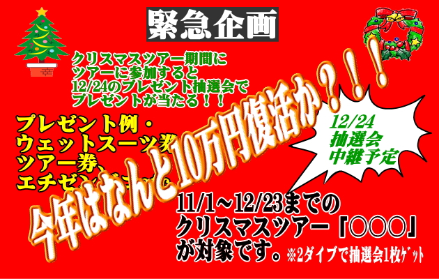 11月9日のひとりごと「Xmasツアー抽選券が抽選箱に入りましたよ。」